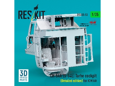 Ch-54a (S-64e) Tarhe - Cockpit Detailed Edition For Icm Kits (3 Pcs / 3d-printed) - zdjęcie 2