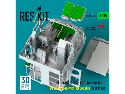 Ch-54a (S-64e) Tarhe - Cockpit Basic Edition  With 3d Decals For Icm Kits (3 Pcs / 3d-printed) - zdjęcie 4