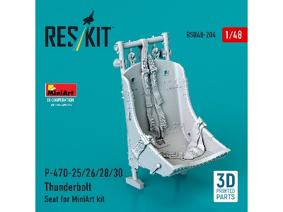 Republic P-47d-25/26/28/30 Thunderbolt - Seat (3d-printed / For Miniart Kits) - zdjęcie 1