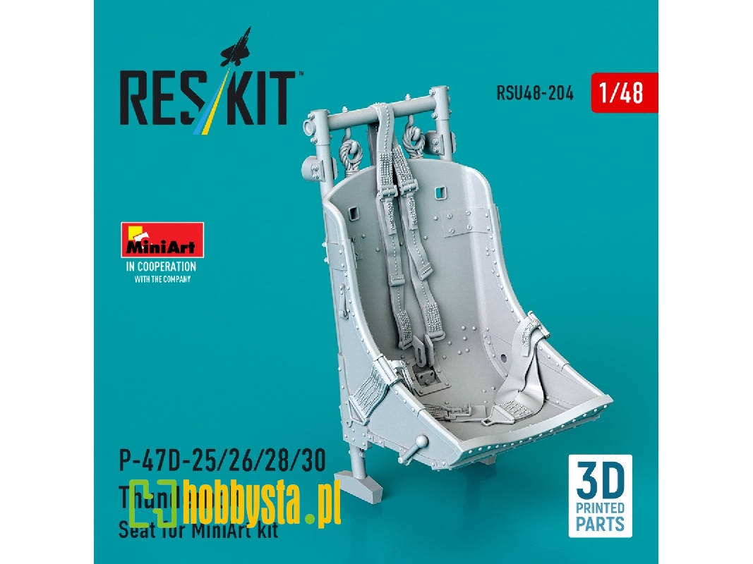 Republic P-47d-25/26/28/30 Thunderbolt - Seat (3d-printed / For Miniart Kits) - zdjęcie 1