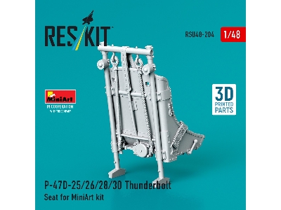 Republic P-47d-25/26/28/30 Thunderbolt - Seat (3d-printed / For Miniart Kits) - zdjęcie 3