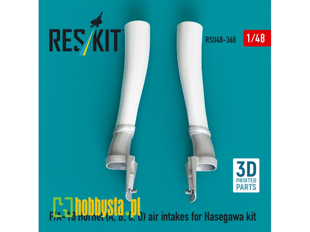 F/A-18 A / B / C / D Hornet - Air Intakes (3d-printed / For Hasegawa Kits) - zdjęcie 1