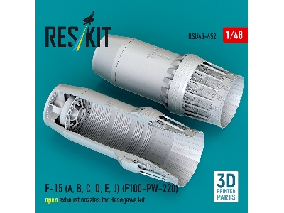 F-15 A / B / C / D / E And J Eagle - F100-pw-220 Open Exhaust Nozzles For Hasegawa Kits (3d-printed / For Hasegawa Kits) - zdję