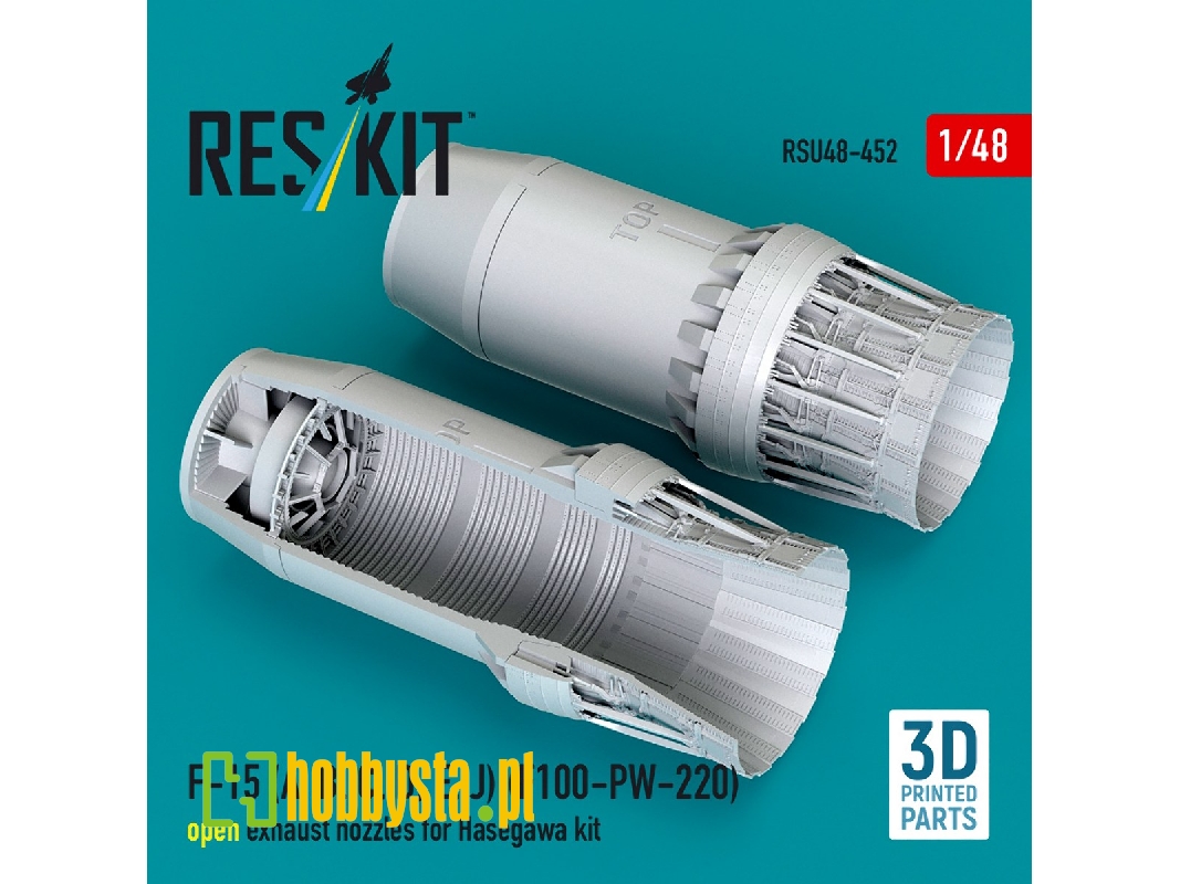 F-15 A / B / C / D / E And J Eagle - F100-pw-220 Open Exhaust Nozzles For Hasegawa Kits (3d-printed / For Hasegawa Kits) - zdję