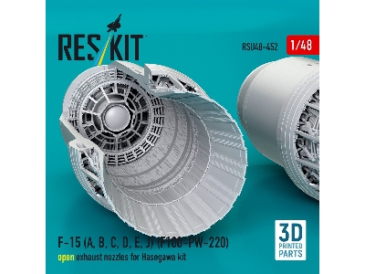 F-15 A / B / C / D / E And J Eagle - F100-pw-220 Open Exhaust Nozzles For Hasegawa Kits (3d-printed / For Hasegawa Kits) - zdję