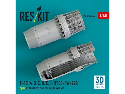 F-15 A / B / C / D / E And J Eagle - F100-pw-220 Open Exhaust Nozzles For Hasegawa Kits (3d-printed / For Hasegawa Kits) - zdję