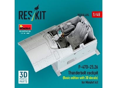 Republic P-47 D-25/26 Thunderbolt - Cockpit Basic Edition With 3d Decals (3d-printed / For Miniart Kits) - zdjęcie 1