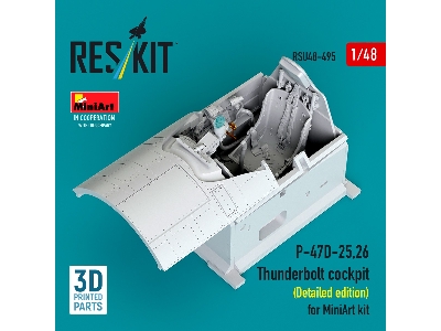 Republic P-47 D-25/26 Thunderbolt - Cockpit Basic Detailed Edition (3d-printed / For Miniart Kits) - zdjęcie 1