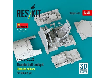 Republic P-47 D-25/26 Thunderbolt - Cockpit Basic Detailed Edition (3d-printed / For Miniart Kits) - zdjęcie 2