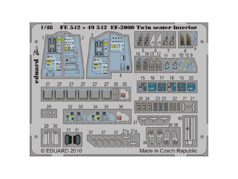 EF-2000 Two-seater interior S. A. 1/48 - Revell - blaszki - zdjęcie 1 EF-2000 Two-seater interior S. A. 1/48 - Revell - blaszki - zdjęcie 1