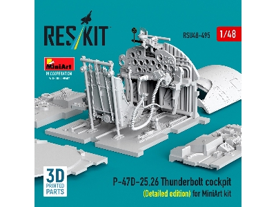 Republic P-47 D-25/26 Thunderbolt - Cockpit Basic Detailed Edition (3d-printed / For Miniart Kits) - zdjęcie 3