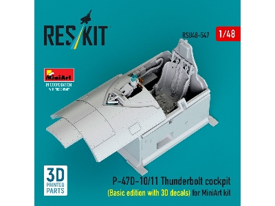 Republic P-47d-10/11 Thunderbolt - Cockpit Basic Detailed Edition With 3d Decals (3d-printed / For Miniart Kits) - zdjęcie 1