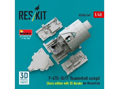 Republic P-47d-10/11 Thunderbolt - Cockpit Basic Detailed Edition With 3d Decals (3d-printed / For Miniart Kits) - zdjęcie 2