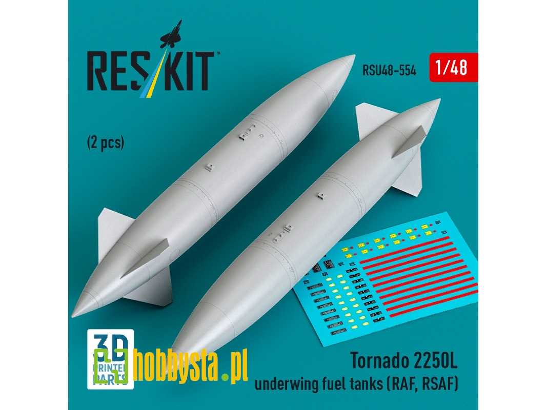 Panavia Tornado - 2250l Underwing Fuel Tanks For Raf / Rsaf Planes (2 Pcs / 3d-printed) - zdjęcie 1