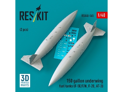 Northrop F-5 E / F / N / F-20 And At-3 - 150 Gallon Underwing Fuel Tanks (2 Pcs / 3d-printed) - zdjęcie 1