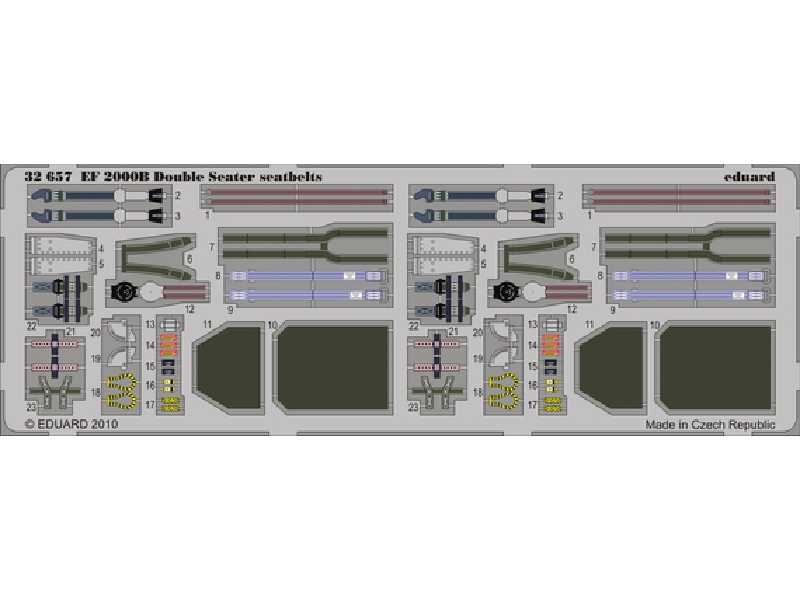  EF 2000 Two-seater seatbelts 1/32 - Trumpeter - blaszki - zdjęcie 1