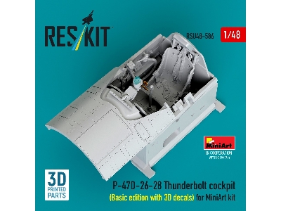 Republic P-47 D-26-28 Thunderbolt - Cockpit Basic Edition With 3d Decals (3d-printed / For Miniart Kits) - zdjęcie 1
