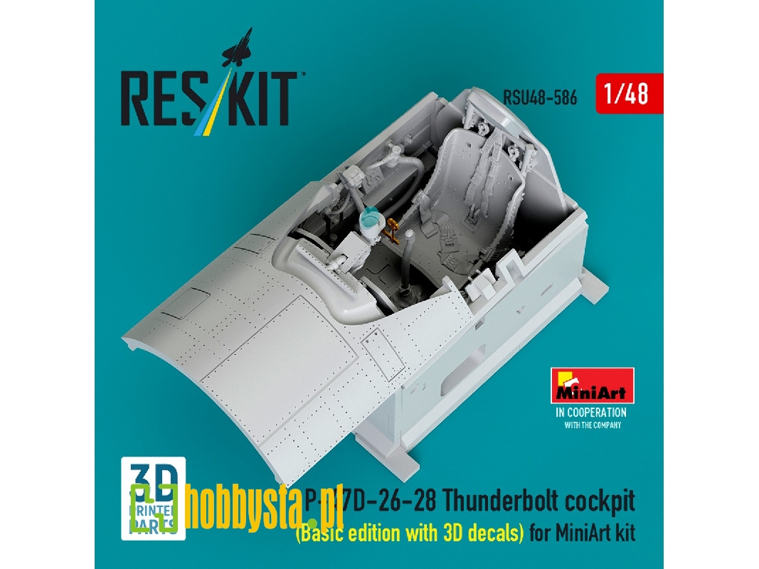 Republic P-47 D-26-28 Thunderbolt - Cockpit Basic Edition With 3d Decals (3d-printed / For Miniart Kits) - zdjęcie 1