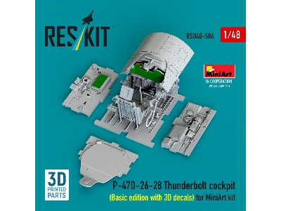 Republic P-47 D-26-28 Thunderbolt - Cockpit Basic Edition With 3d Decals (3d-printed / For Miniart Kits) - zdjęcie 2