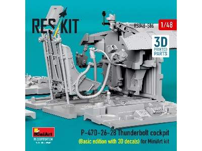 Republic P-47 D-26-28 Thunderbolt - Cockpit Basic Edition With 3d Decals (3d-printed / For Miniart Kits) - zdjęcie 3