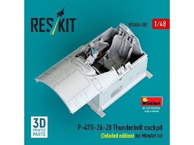 Republic P-47 D-26-28 Thunderbolt - Cockpit Detailed Edition (3d-printed / For Miniart Kits) - zdjęcie 1
