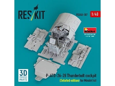 Republic P-47 D-26-28 Thunderbolt - Cockpit Detailed Edition (3d-printed / For Miniart Kits) - zdjęcie 2