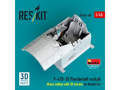 Republic P-47 D-30 Thunderbolt - Cockpit Basic Edition With 3d Decals (3d-printed / For Miniart Kits) - zdjęcie 1