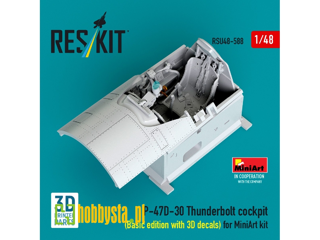 Republic P-47 D-30 Thunderbolt - Cockpit Basic Edition With 3d Decals (3d-printed / For Miniart Kits) - zdjęcie 1