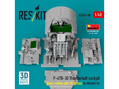 Republic P-47 D-30 Thunderbolt - Cockpit Basic Edition With 3d Decals (3d-printed / For Miniart Kits) - zdjęcie 3