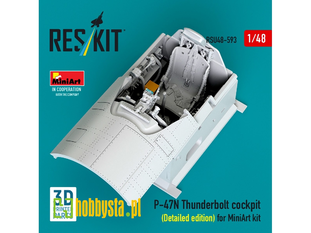 Republic P-47 N Thunderbolt - Cockpit Detailed Edition (3d-printed / For Miniart Kits) - zdjęcie 1