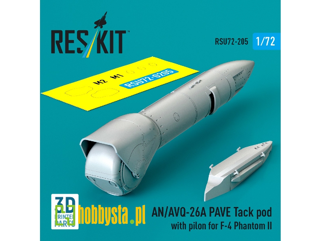An/Avq-26a Pave Tack Pod With Pylon For F-4 Phantom Ii (3d Printed) - zdjęcie 1