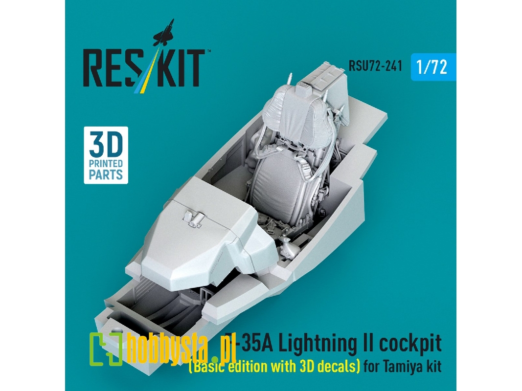 F-35 A Lightning Ii - Cockpit Basic Edition With 3d Decals (3d-printed / For Tamiya Kits) - zdjęcie 1