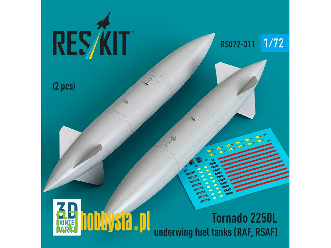 Panavia Tornado - 2250l Underwing Fuel Tanks For Raf / Rsaf Planes (2 Pcs / 3d-printed) - zdjęcie 1