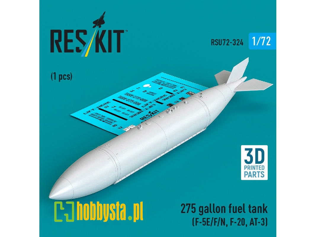 Northrop F-5 E / F / N / F-20 And At-3 - 275 Gallon Fuel Tank (1 Piece / 3d-printed) - zdjęcie 1