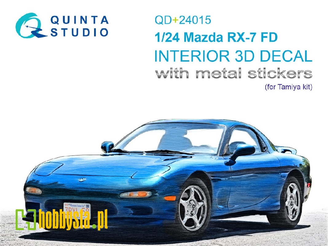 Mazda Rx-7 Fd - 3d-printed & Coloured Interior On Decal Paper With Metal Sticker Parts (For Tamiya Kits) - zdjęcie 1