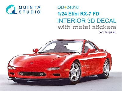 Efini Rx-7 Fd - 3d-printed & Coloured Interior On Decal Paper With Metal Sticker Parts (For Tamiya Kits) - zdjęcie 1