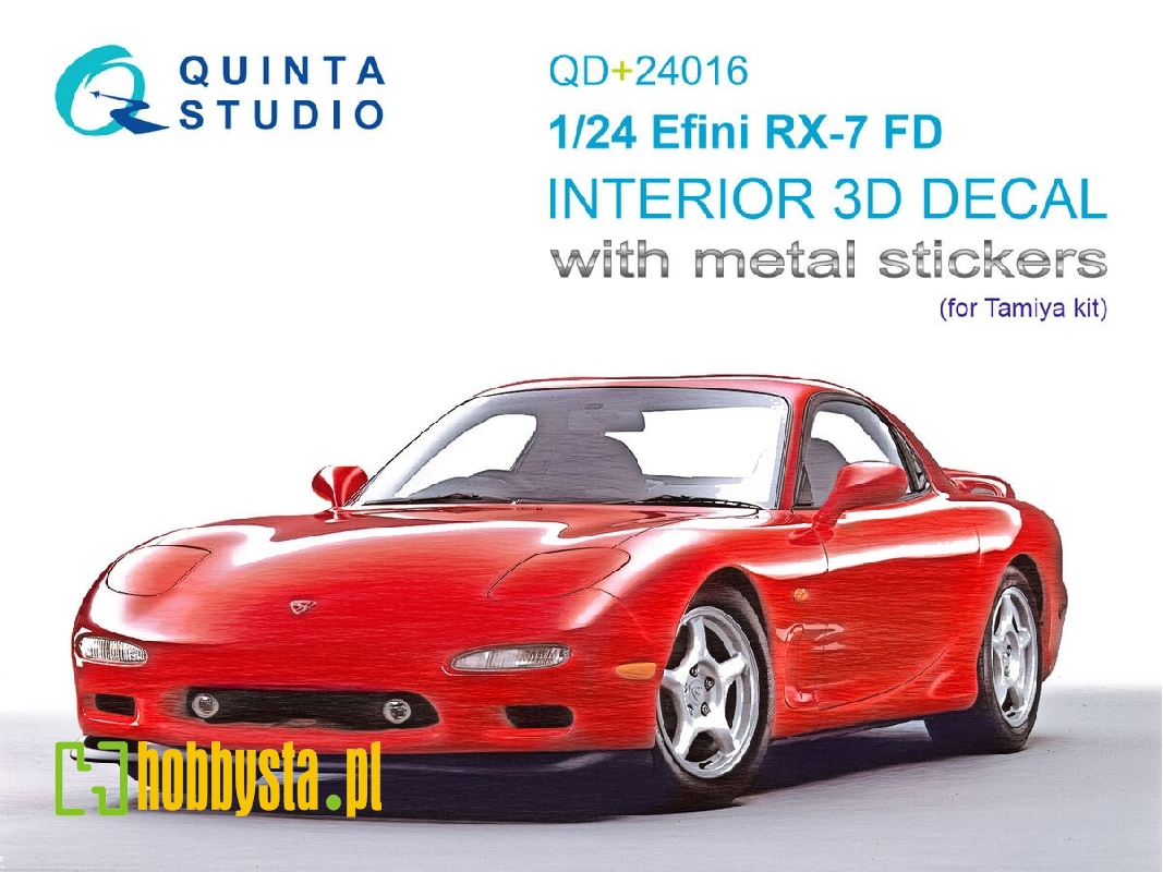 Efini Rx-7 Fd - 3d-printed & Coloured Interior On Decal Paper With Metal Sticker Parts (For Tamiya Kits) - zdjęcie 1