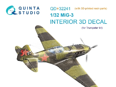 Mig-3 - 3d-printed & Coloured Interior On Decal Paper With 3d-printed Resin Part (For Trumpeter Kits) - zdjęcie 1