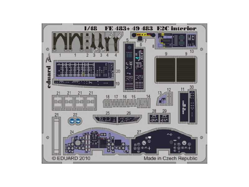 E-2C interior S. A. 1/48 - Kinetic - blaszki - zdjęcie 1 E-2C interior S. A. 1/48 - Kinetic - blaszki - zdjęcie 1