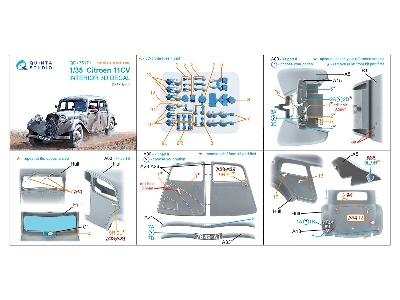 Citroen 11cv - 3d-printed & Coloured Interior With 3d-printed Resin Parts (For Tamiya Kits) - zdjęcie 6