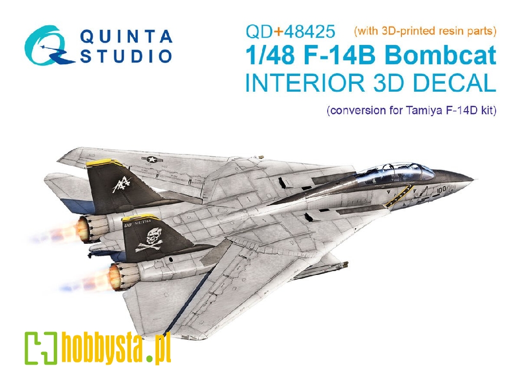 Grumman F-14 B Tomcat - 3d-printed & Coloured Interior On Decal Paper With 3d-printed Resin Part (For Tamiya F-14 D Kit) - zdję