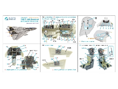 Grumman F-14 B Tomcat - 3d-printed & Coloured Interior On Decal Paper With 3d-printed Resin Part (For Tamiya F-14 D Kit) - zdję