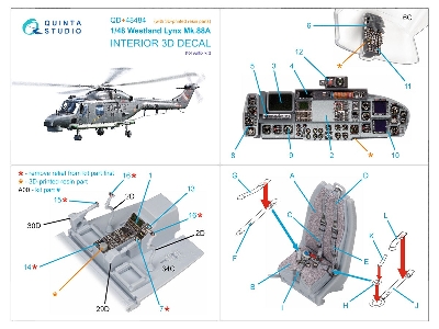 Westland Lynx Mk.88a - 3d-printed & Coloured Interior With 3d-printed Resin Parts (For Airfix Kits) - zdjęcie 10
