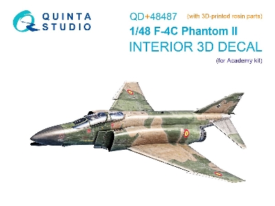 F-4 C Phantom Ii - 3d-printed & Coloured Interior On Decal Paper With 3d-printed Resin Part (For Academy Kits) - zdjęcie 1
