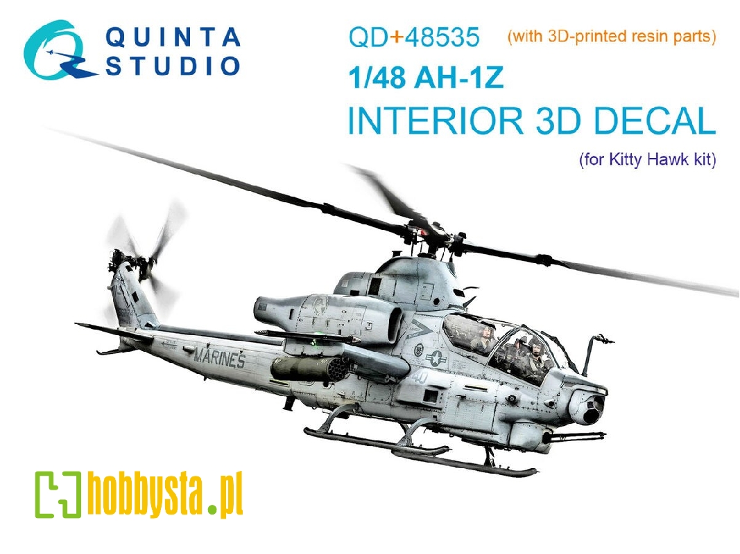 Bell Ah-1 Z Zulu Cobra/Viper - 3d-printed & Coloured Interior On Decal Paper With 3d-printed Resin Parts (For Kitty Hawk Kits) -