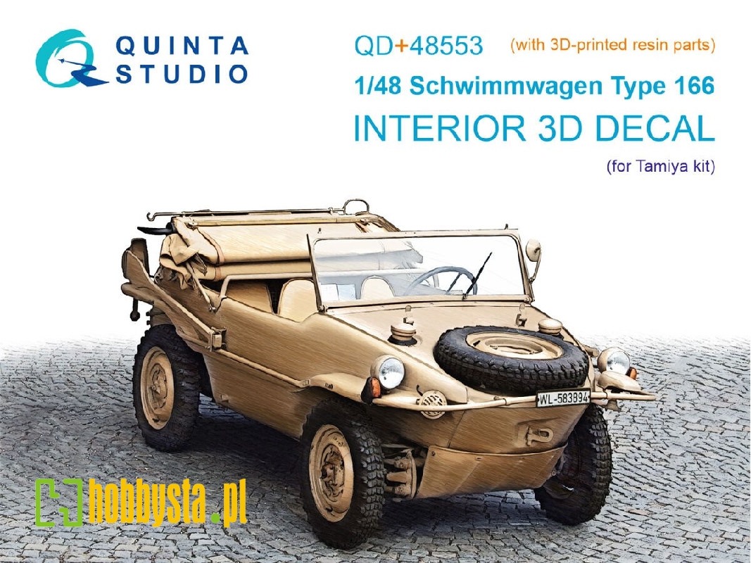 Schwimmwagen Type 166 - 3d-printed & Coloured Interior On Decal Paper With 3d-printed Resin Parts (For Tamiya Kits) - zdjęcie 1