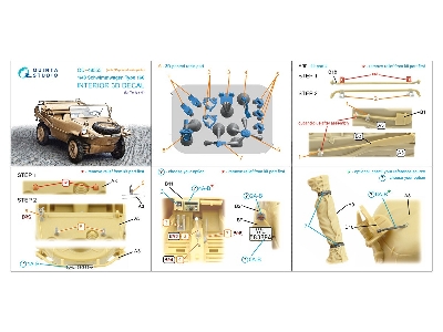 Schwimmwagen Type 166 - 3d-printed & Coloured Interior On Decal Paper With 3d-printed Resin Parts (For Tamiya Kits) - zdjęcie 2