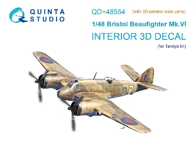 Bristol Beaufighter Mk.Vi - 3d-printed & Coloured Interior On Decal Paper With 3d-printed Resin Part (For Tamiya Kits) - zdjęci