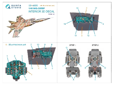 Mig-25 Rbf - 3d-printed & Coloured Interior On Decal Paper With 3d-printed Resin Parts (For Icm Kits) - zdjęcie 2