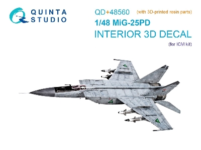 Mig-25 Pd - 3d-printed & Coloured Interior On Decal Paper With 3d-printed Resin Parts (For Icm Kits) - zdjęcie 1